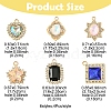 24Pcs 6 Styles Alloy Glass Pendants FIND-FS0003-20-4