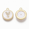 Brass Micro Pave Cubic Zirconia Pendants KK-T062-04Y-NF-2