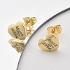 Rack Plating Brass Micro Pave Clear Cubic Zirconia Stud Earrings EJEW-K299-01G-M-2