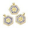 Cross Theme Brass Micro Pave Cubic Zirconia Pendants KK-K385-035G-2