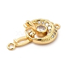 Rack Plating Brass Pave Clear Cubic Zirconia Fold Over Clasps KK-K270-04G-4