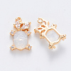 Brass Cubic Zirconia & Glass Charms KK-T049-058G-03-NF-2