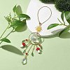 Glass Round Leaf Hanging Ornaments HJEW-JM01878-01-2