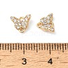 Brass Pave Clear Cubic Zirconia Connector Charms KK-G503-34G-3