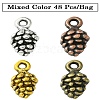 48Pcs 4 Colors Tibetan Style Alloy Pendants TIBEP-YW0001-80-2