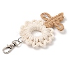 Flowers Woven Cotton Thread Pendant Decorations HJEW-JM02452-03-4