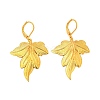 Brass Maple Leaf Dangle Leverback Earrings EJEW-JE06656-1