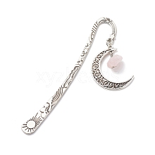 Natural Rose Quartz Raw Beads Bookmarks AJEW-JK00201-01