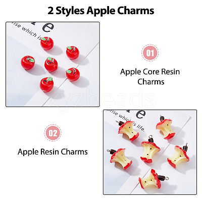 40Pcs 2 Styles Teachers' Day Resin Pendants RESI-DC0001-17-1