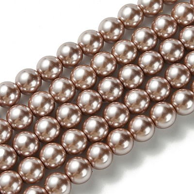 Eco-Friendly Dyed Glass Pearl Round Beads Strands HY-A008-8mm-RB046-1
