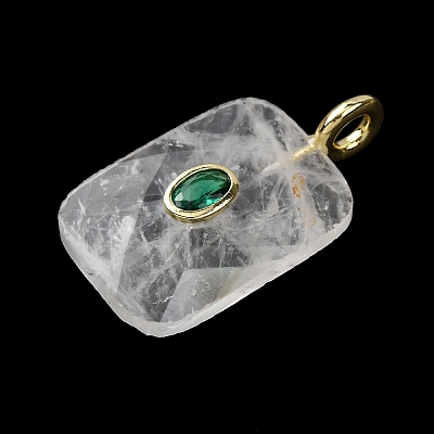 Natural Quartz Crystal Faceted Pendants G-B186-01G-10-1