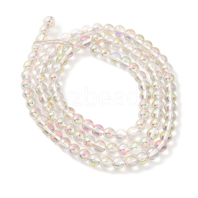 Transparent Electroplate Glass Beads Strands GLAA-T032-T4mm-C12-1