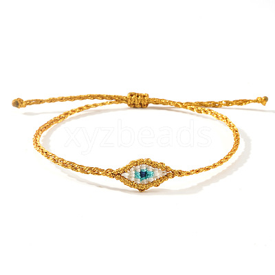 Adjustable Evil Eye Polyester Cord Braided Bracelets for Men Women BI7988-10-1