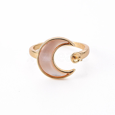 Brass Peg Bails Cuff Finger Ring Settings KK-T062-70G-NF-1