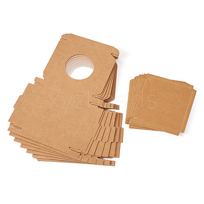 Square Kraft Paper Jewelry Storage Boxes CON-TAC0001-04C-1