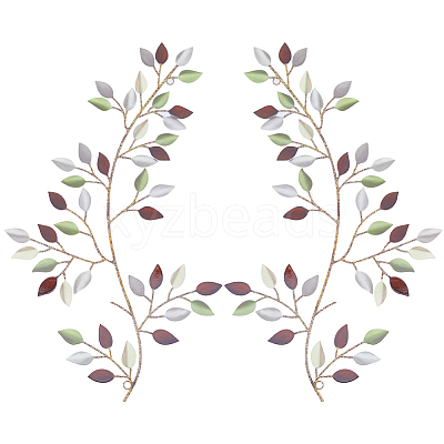 Iron Leaves Branch  Wall Decorations AJEW-WH0513-30A-1