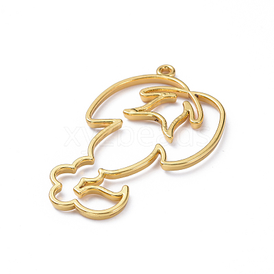 Zinc Alloy Open Back Bezel Pendants X-PALLOY-D580-05G-B-1