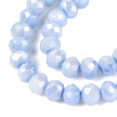 Anti-Tarnish Electroplate Rondelle Glass Beads Strands EGLA-T021-3mm-17-04-1