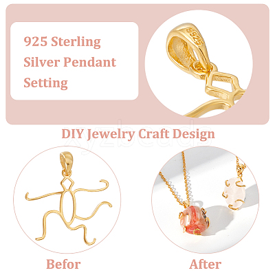 2Pcs 925 Sterling Silver Hollow Charm Cabochon Settings DIY-BC0010-02G-1