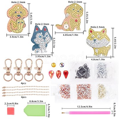 DIY Diamond Painting Keychain Kits DIY-WH0166-39-1