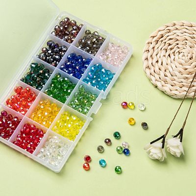 15 Colors Electroplate Glass Beads EGLA-X0006-02B-8mm-1