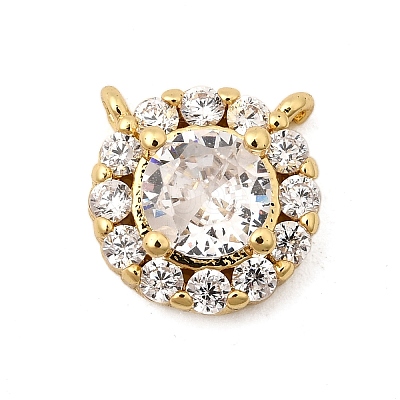 Brass Micro Pave Cubic Zirconia Charms KK-I360-024G-1
