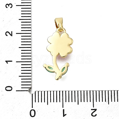 Brass Micro Pave Cubic Zirconia Pendants KK-V002-24G-02-1