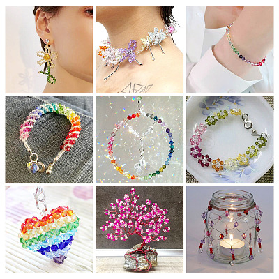 12 Strands 3 Styles Gradient Color Baking Paint Glass Bead Strands DGLA-TA0001-21E-1