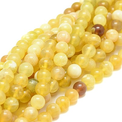 Natural Yellow Opal Beads Strands G-F674-07A-8mm-1