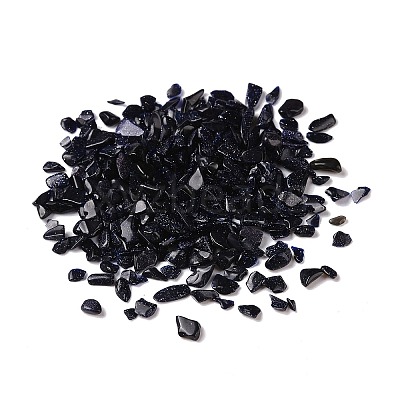 Synthetic Blue Goldstone Chip Beads G-I350-02-1