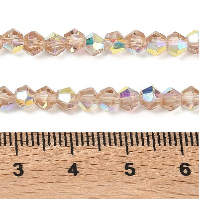 Electroplate Transparent Glass Beads Strands EGLA-K015-18J-1