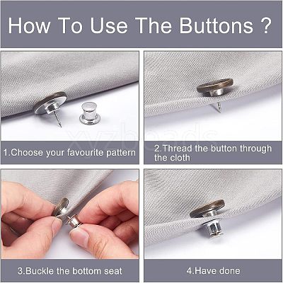 12 Sets 2 Style Iron & Zinc Alloy Button Pins for Jeans BUTT-NB0001-39-1