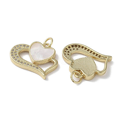 Brass Micro Pave Cubic Zirconia Pendants KK-G485-34C-G-1
