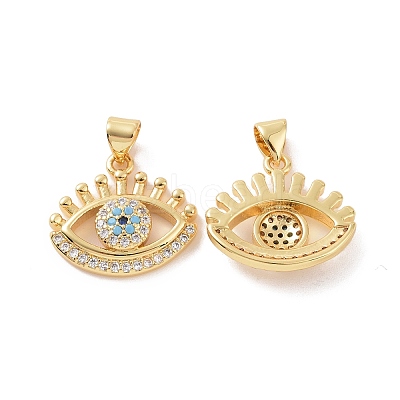 Brass Micro Pave Cubic Zirconia Pendants ZIRC-P106-42G-1