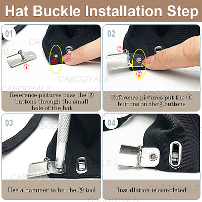 36 Bags 3 Colors Iron Baseball Hat Cap Buckle Strap Clasp Clip Kits IFIN-CY0001-03-1