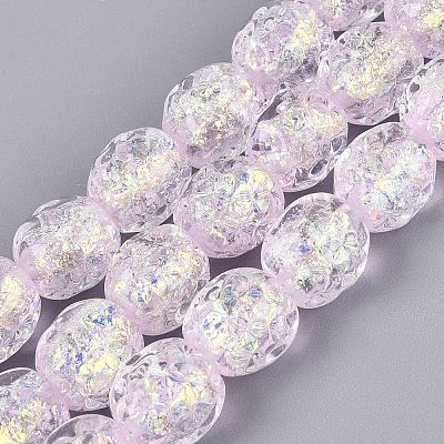 Handmade Foil Glass Beads Strands FOIL-Q002-05F-1