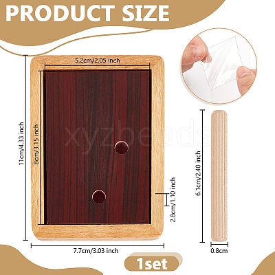 Rectangle Wood with Paper Photo Frame Stand AJEW-WH0314-954-1