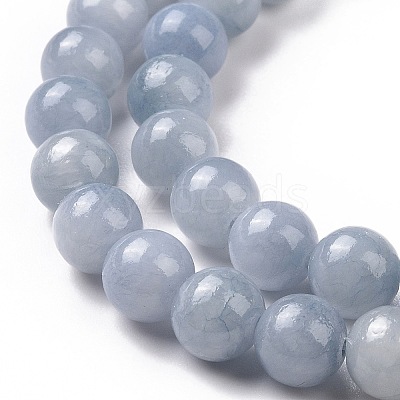 Natural Yellow Jade Beads Strands G-G598-8mm-YXS-18-1