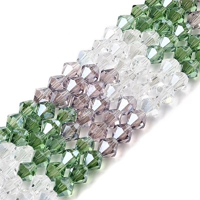 Transparent Gradient Color Glass Beads Strands GLAA-F131-01C-09-1