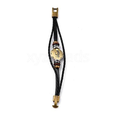 Braided Leather Cord Retro Multi-strand Bracelets BJEW-L616-20D-1