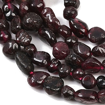 Natural Garnet Nuggets Beads Strands G-J335-32-1