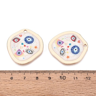 Printed Alloy Enamel Pendants ENAM-N071-11G-1