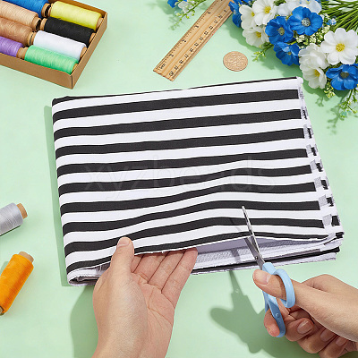 Cotton Fabric with Strip Pattern DIY-PH0037-96F-1
