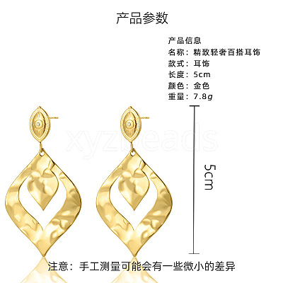 304 Stainless Steel Rhinestone Stud Dangle Earrings WG70B51-01-1