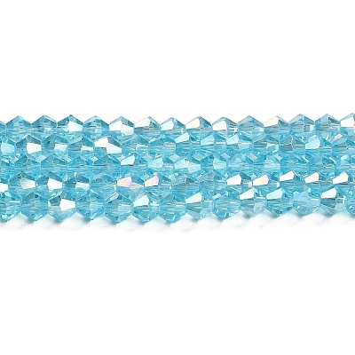 Transparent Electroplate Glass Beads Strands EGLA-A039-T4mm-B20-1