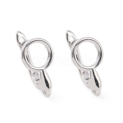 Brass Hoop Earring Findings with Latch Back Closure LS-KK-D086-11P-1