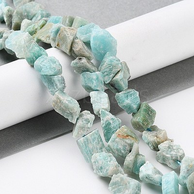 Raw Rough Natural Amazonite Beads Strands G-B065-C04-1