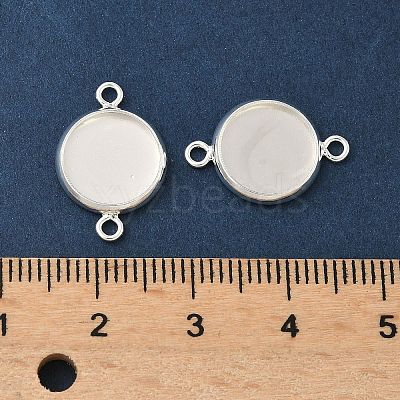 Flat Round Brass Connector Cabochon Settings KK-K414-13E-S-1