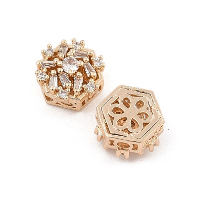 Rack Plating Brass Micro Pave Cubic Zirconia Beads KK-F879-06G-1