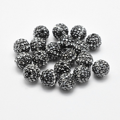 Handmade Polymer Clay Rhinestone Beads RB-L030-20A-10mm-1